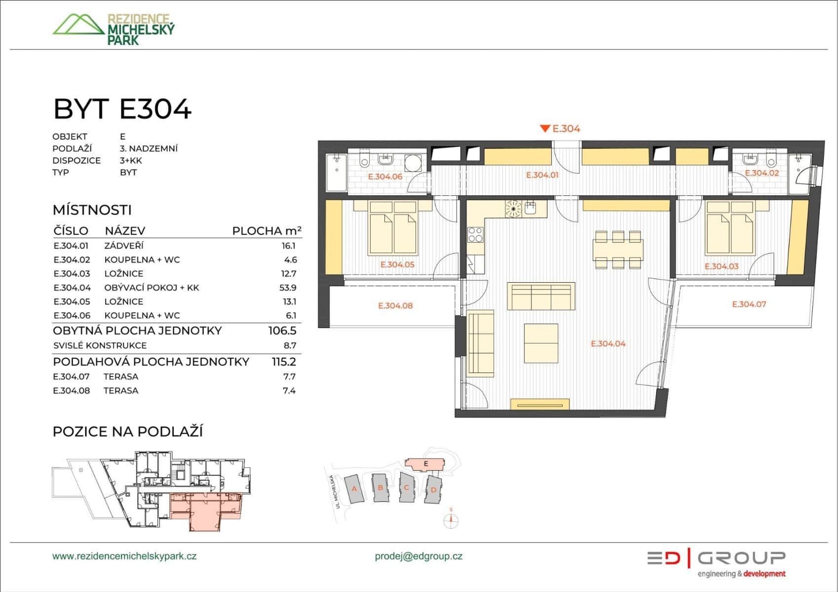 2 bedroom with open-plan kitchen flat to rent, 115 m², Michelská, Prague, Prague 2 bedroom with open-plan kitchen flat to rent, 115 m², Michelská, Prague, Prague