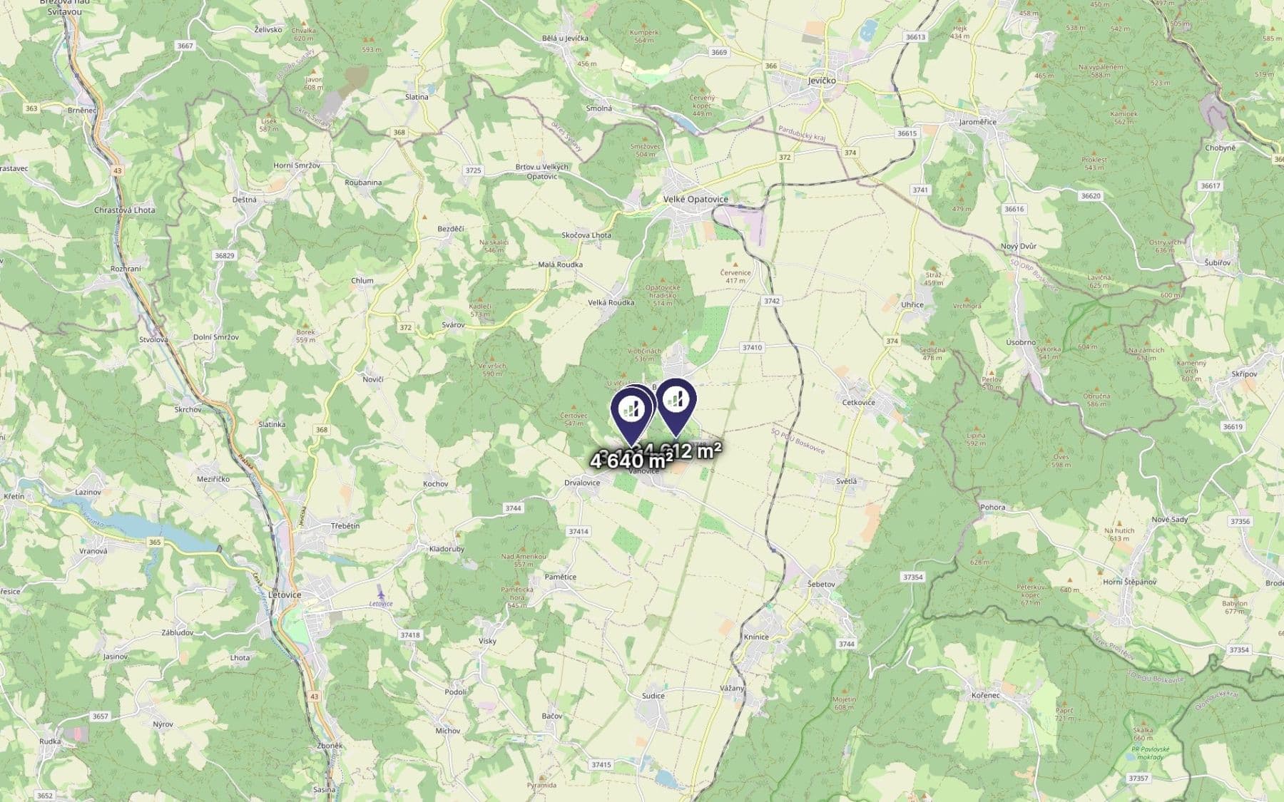 plot for sale, 42,443 m², Vanovice, Jihomoravský Region plot for sale, 42,443 m², Vanovice, Jihomoravský Region