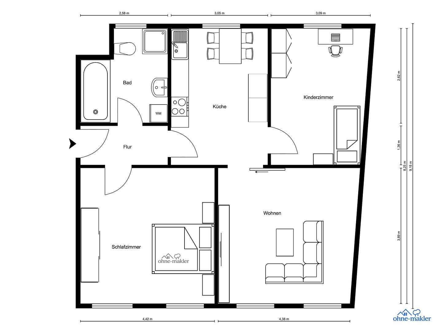 3 bedroom flat to rent, 70 m², Langestr.27, Freiberg, Saxony 3 bedroom flat to rent, 70 m², Langestr.27, Freiberg, Saxony