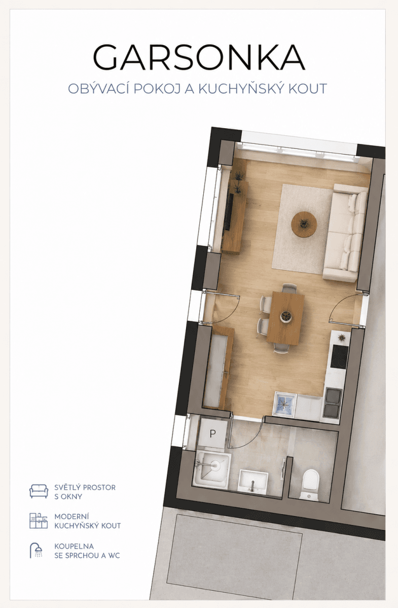 Studio flat to rent, 22 m², Jiráskova, Benešov, Středočeský Region Studio flat to rent, 22 m², Jiráskova, Benešov, Středočeský Region