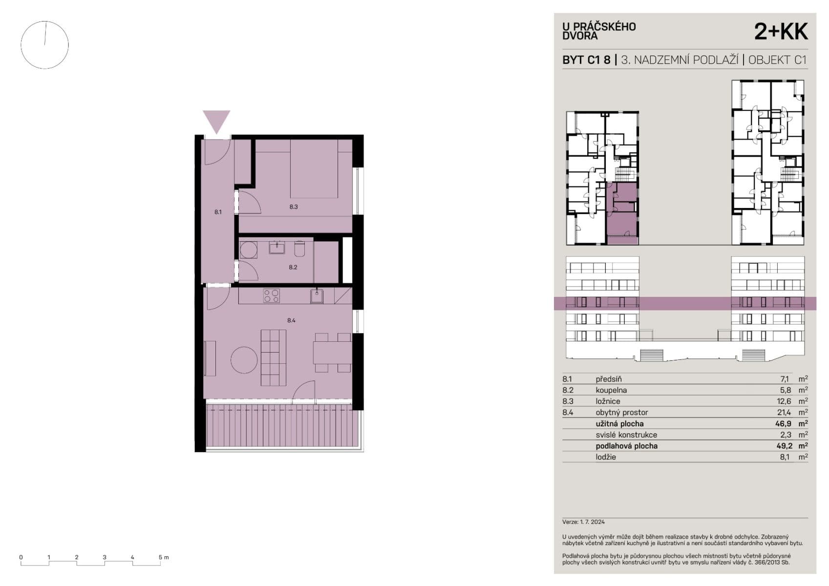 1 bedroom with open-plan kitchen flat to rent, 47 m², Prague, Prague 1 bedroom with open-plan kitchen flat to rent, 47 m², Prague, Prague
