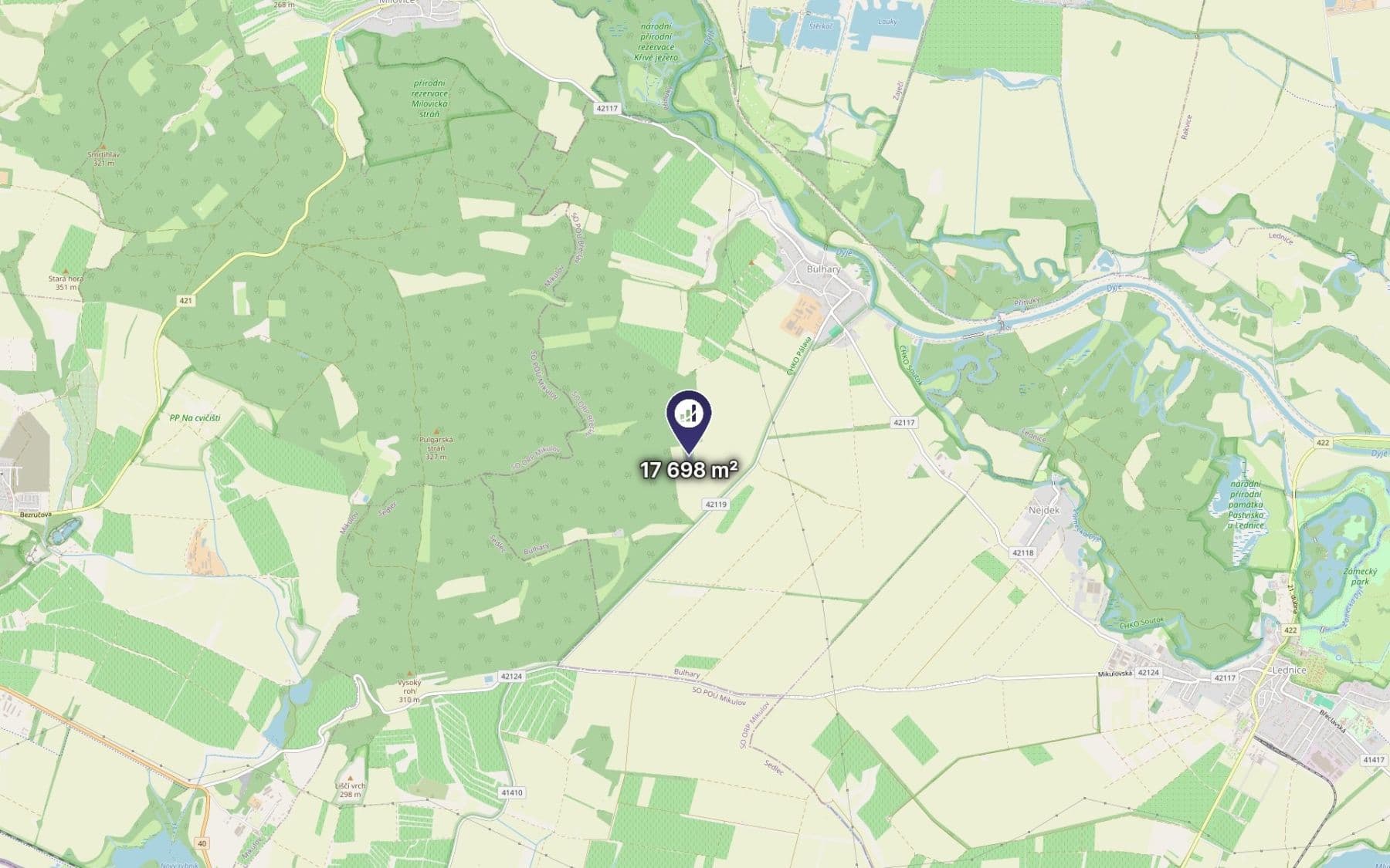 plot for sale, 17,698 m², Bulhary, Jihomoravský Region plot for sale, 17,698 m², Bulhary, Jihomoravský Region