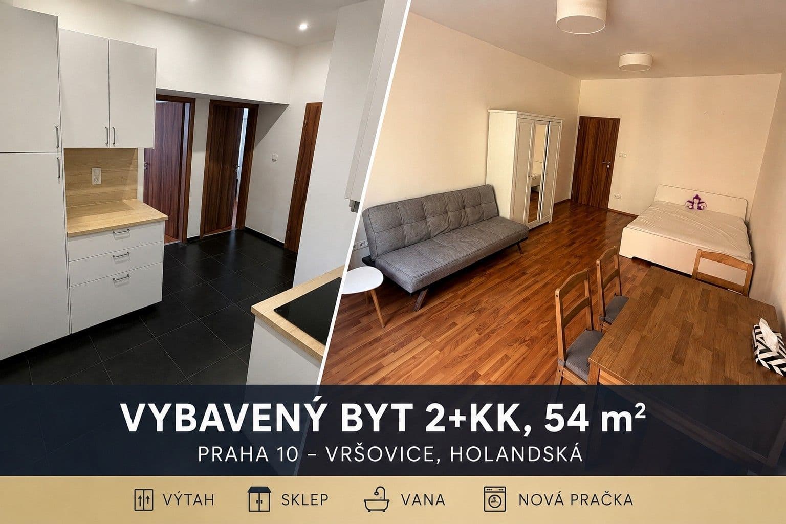 1 bedroom with open-plan kitchen flat to rent, 54 m², Holandská, Prague, Prague 1 bedroom with open-plan kitchen flat to rent, 54 m², Holandská, Prague, Prague