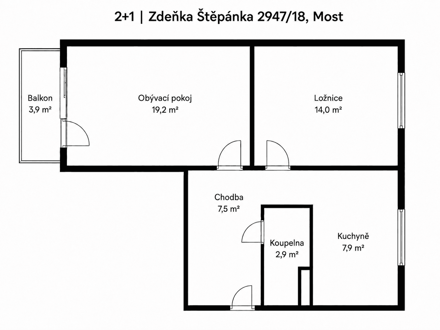 2 bedroom flat for sale, 55 m², Zdeňka Štěpánka, Most, Ústecký Region 2 bedroom flat for sale, 55 m², Zdeňka Štěpánka, Most, Ústecký Region