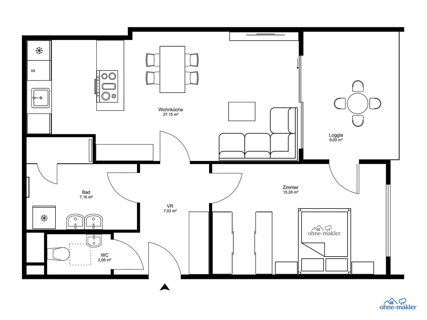 2 bedroom flat to rent, 59 m², Pastorstraße 28, Wien, Vienna 2 bedroom flat to rent, 59 m², Pastorstraße 28, Wien, Vienna