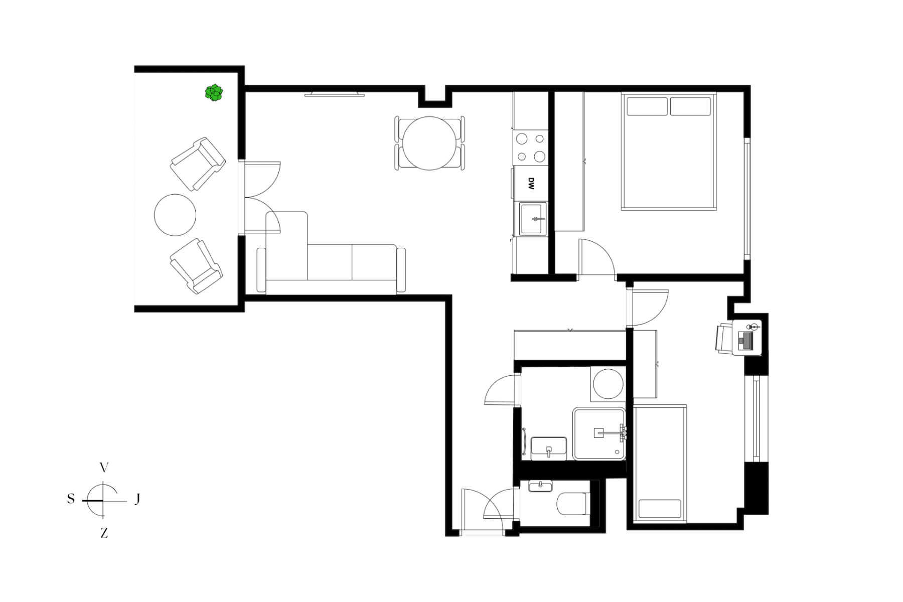 2 bedroom with open-plan kitchen flat for sale, 55 m², K Louži, Prague, Prague 2 bedroom with open-plan kitchen flat for sale, 55 m², K Louži, Prague, Prague