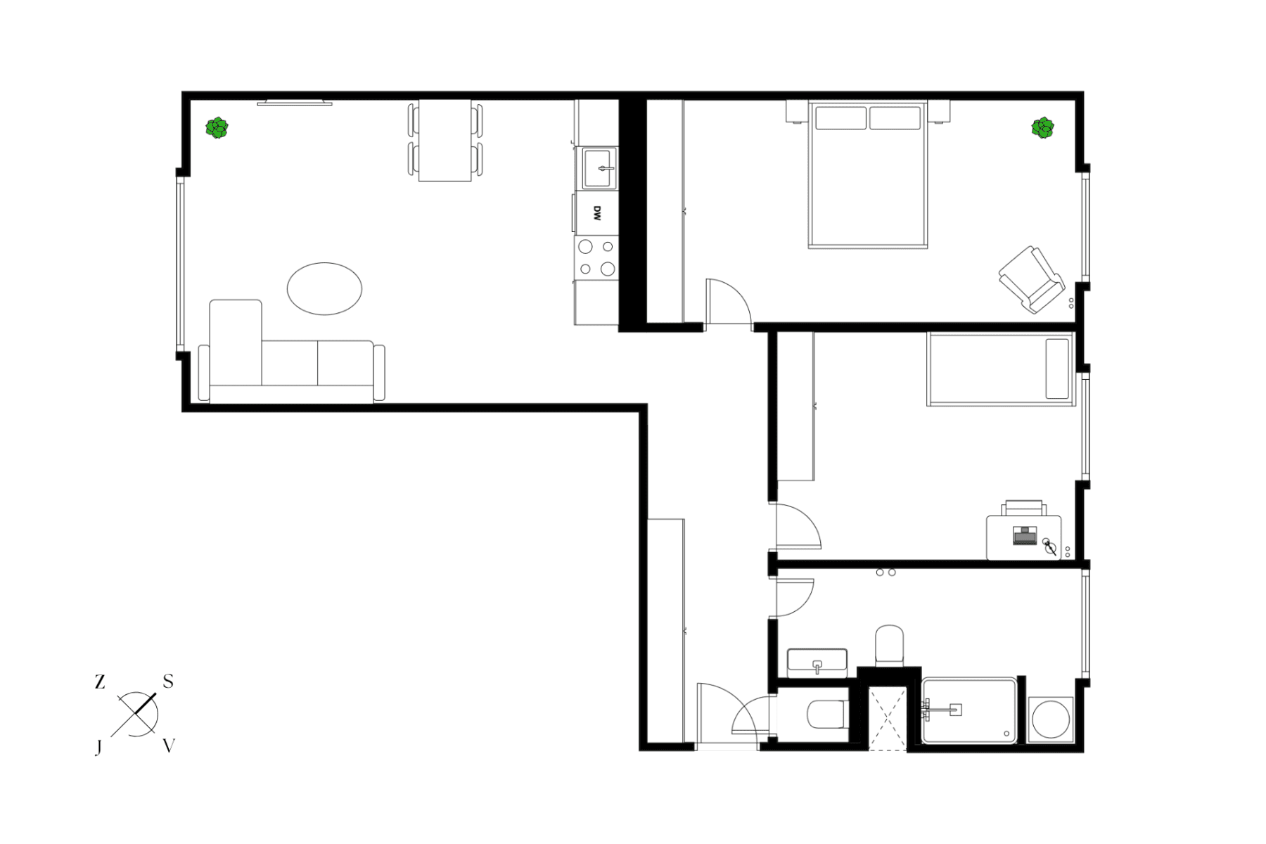 2 bedroom with open-plan kitchen flat for sale, 75 m², Hradeckých, Prague, Prague 2 bedroom with open-plan kitchen flat for sale, 75 m², Hradeckých, Prague, Prague