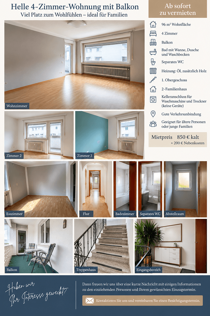 4 bedroom flat to rent, 96 m², Nalser Straße 36, Kronach, Bavaria 4 bedroom flat to rent, 96 m², Nalser Straße 36, Kronach, Bavaria