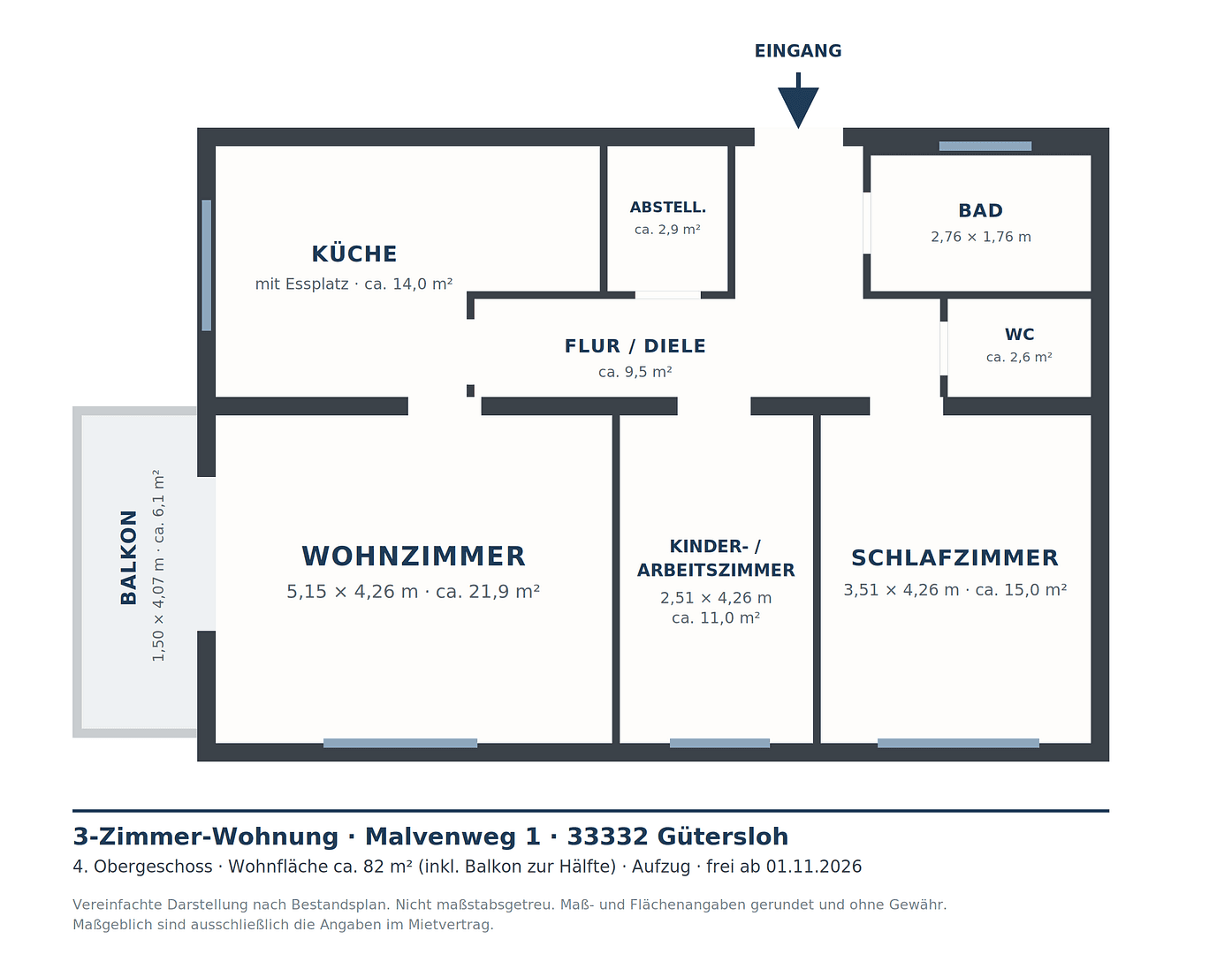 3 bedroom flat to rent, 82 m², Malvenweg 1, Gütersloh, North Rhine-Westphalia 3 bedroom flat to rent, 82 m², Malvenweg 1, Gütersloh, North Rhine-Westphalia