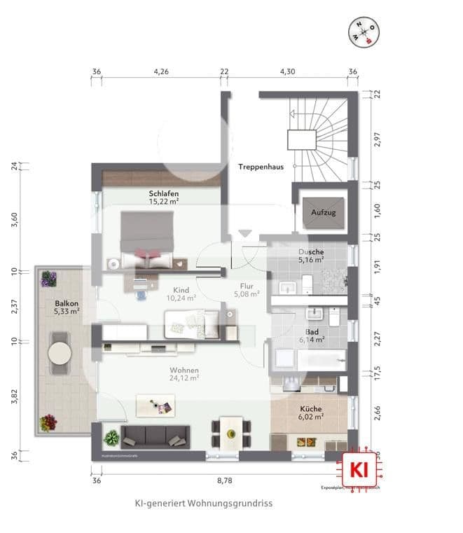 3 bedroom flat for sale, 78 m², Bibergerstrasse 47, Unterhaching, Bavaria 3 bedroom flat for sale, 78 m², Bibergerstrasse 47, Unterhaching, Bavaria