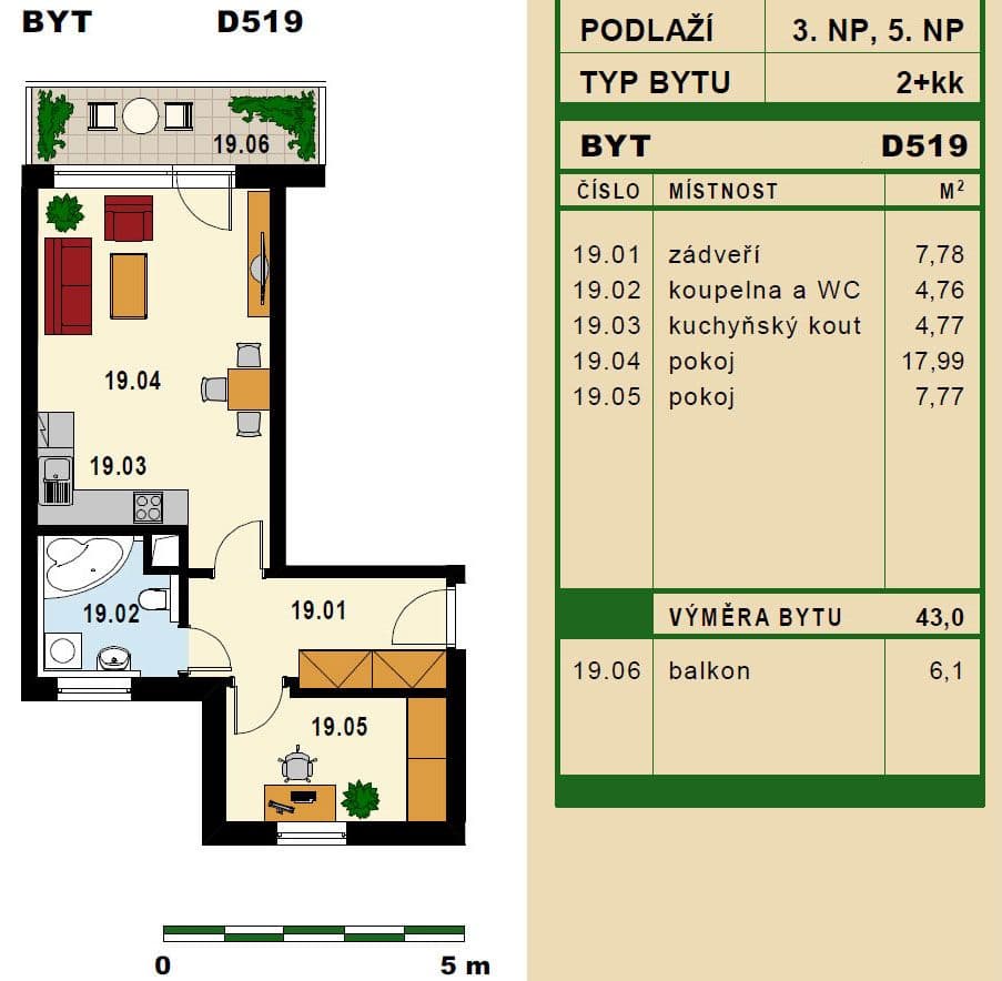 1 bedroom with open-plan kitchen flat to rent, 49 m², Hornoměcholupská, Prague, Prague 1 bedroom with open-plan kitchen flat to rent, 49 m², Hornoměcholupská, Prague, Prague