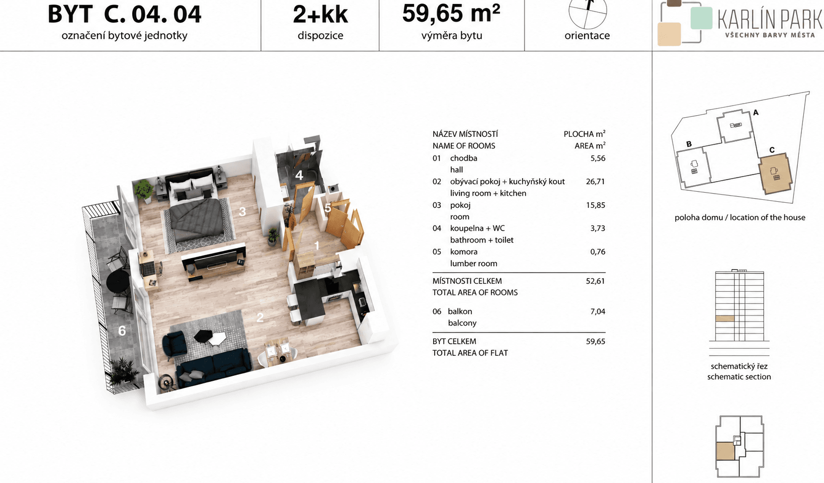 1 bedroom with open-plan kitchen flat to rent, 53 m², Nekvasilova, Prague, Prague 1 bedroom with open-plan kitchen flat to rent, 53 m², Nekvasilova, Prague, Prague