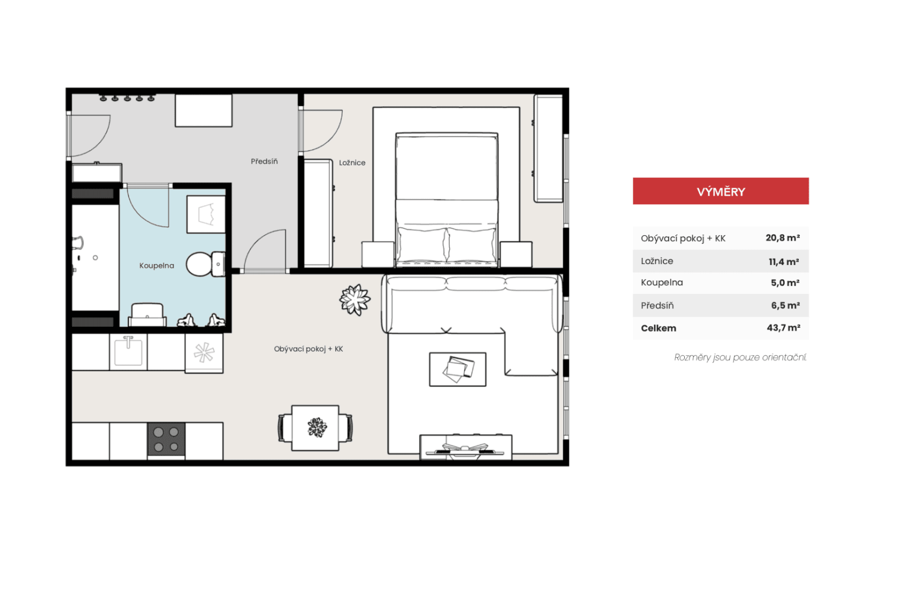 1 bedroom with open-plan kitchen flat for sale, 45 m², Zelenohorská, Prague, Prague 1 bedroom with open-plan kitchen flat for sale, 45 m², Zelenohorská, Prague, Prague