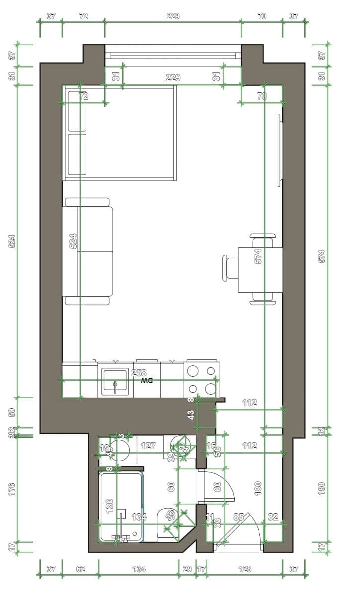 Studio flat to rent, 27 m², Žerotínova, Prague, Prague Studio flat to rent, 27 m², Žerotínova, Prague, Prague