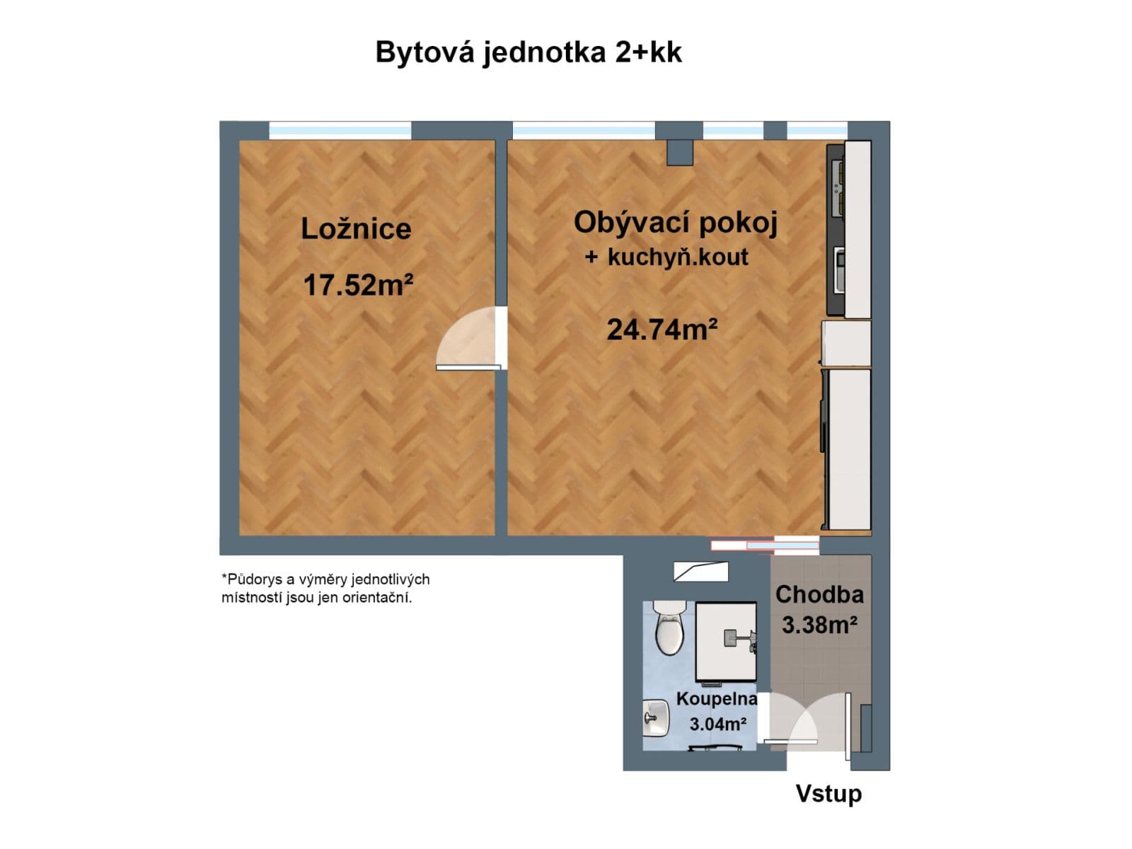 1 bedroom with open-plan kitchen flat to rent, 48 m², Františka Kadlece, Prague, Prague 1 bedroom with open-plan kitchen flat to rent, 48 m², Františka Kadlece, Prague, Prague