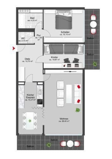 2 bedroom with open-plan kitchen flat to rent, 88 m², München, Bavaria 2 bedroom with open-plan kitchen flat to rent, 88 m², München, Bavaria