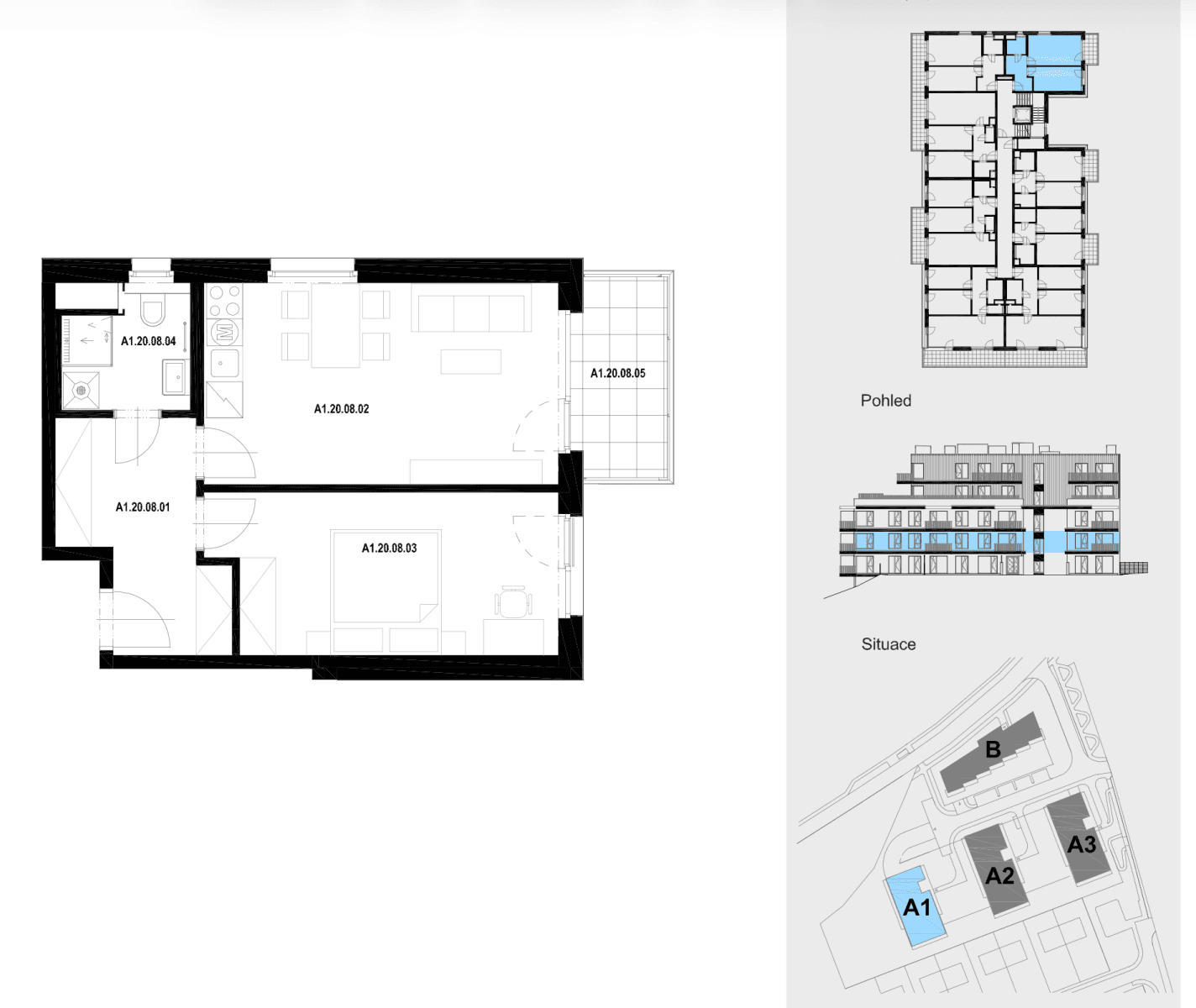 1 bedroom with open-plan kitchen flat to rent, 47 m², Haenkeho, Prague, Prague 1 bedroom with open-plan kitchen flat to rent, 47 m², Haenkeho, Prague, Prague