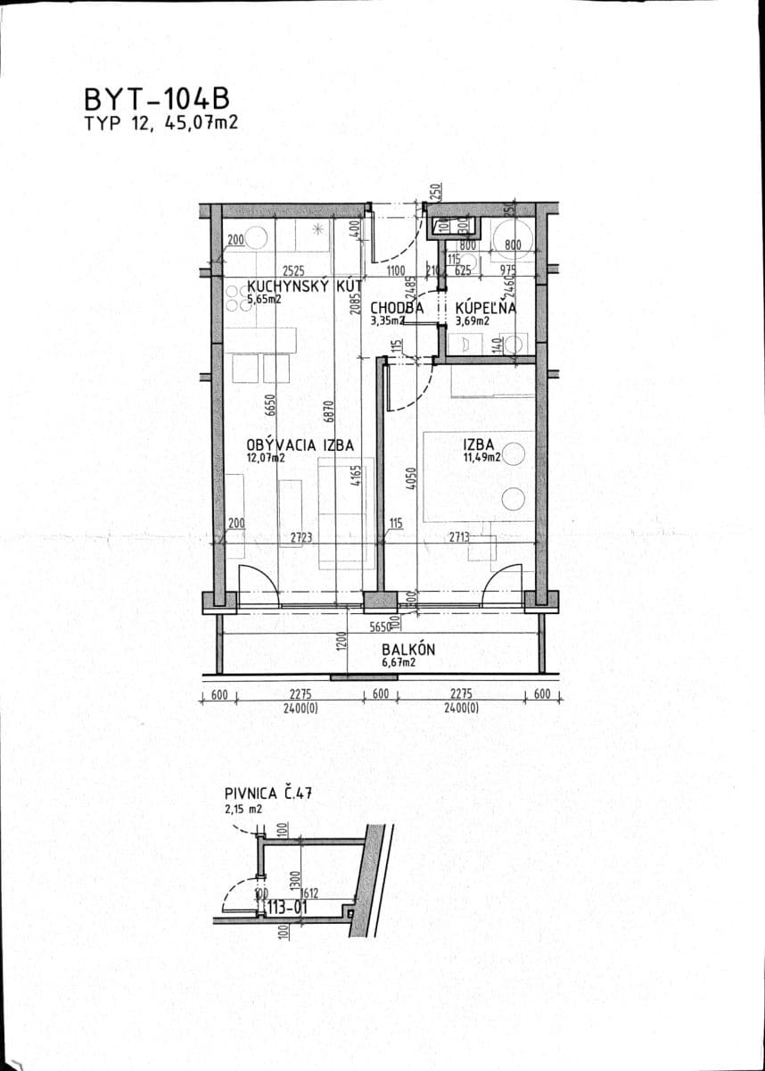 2 bedroom flat for sale, 45 m², L. Novomeského, Martin, Žilinský Region 2 bedroom flat for sale, 45 m², L. Novomeského, Martin, Žilinský Region