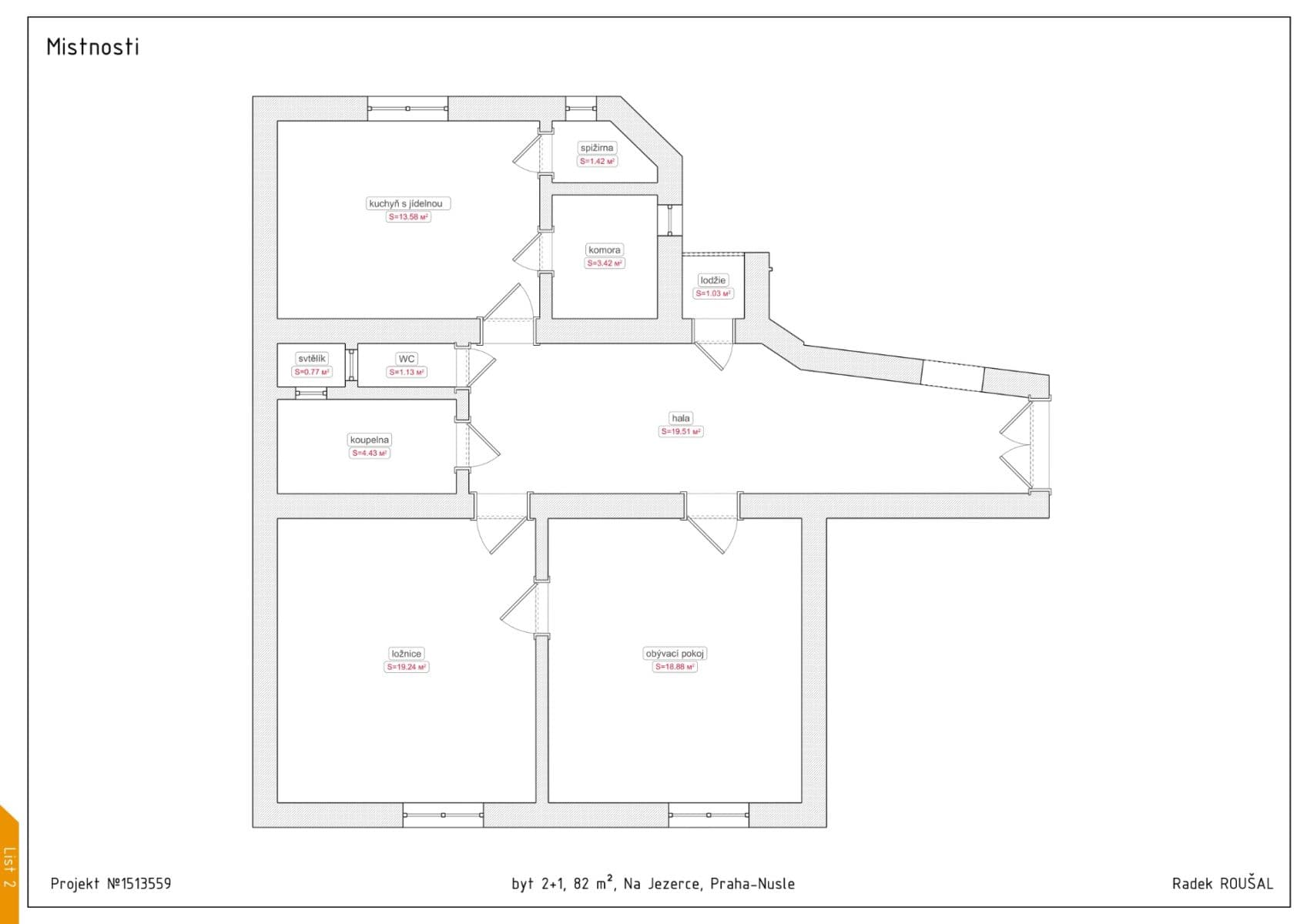 2 bedroom flat for sale, 82 m², Na Jezerce, Prague, Prague 2 bedroom flat for sale, 82 m², Na Jezerce, Prague, Prague
