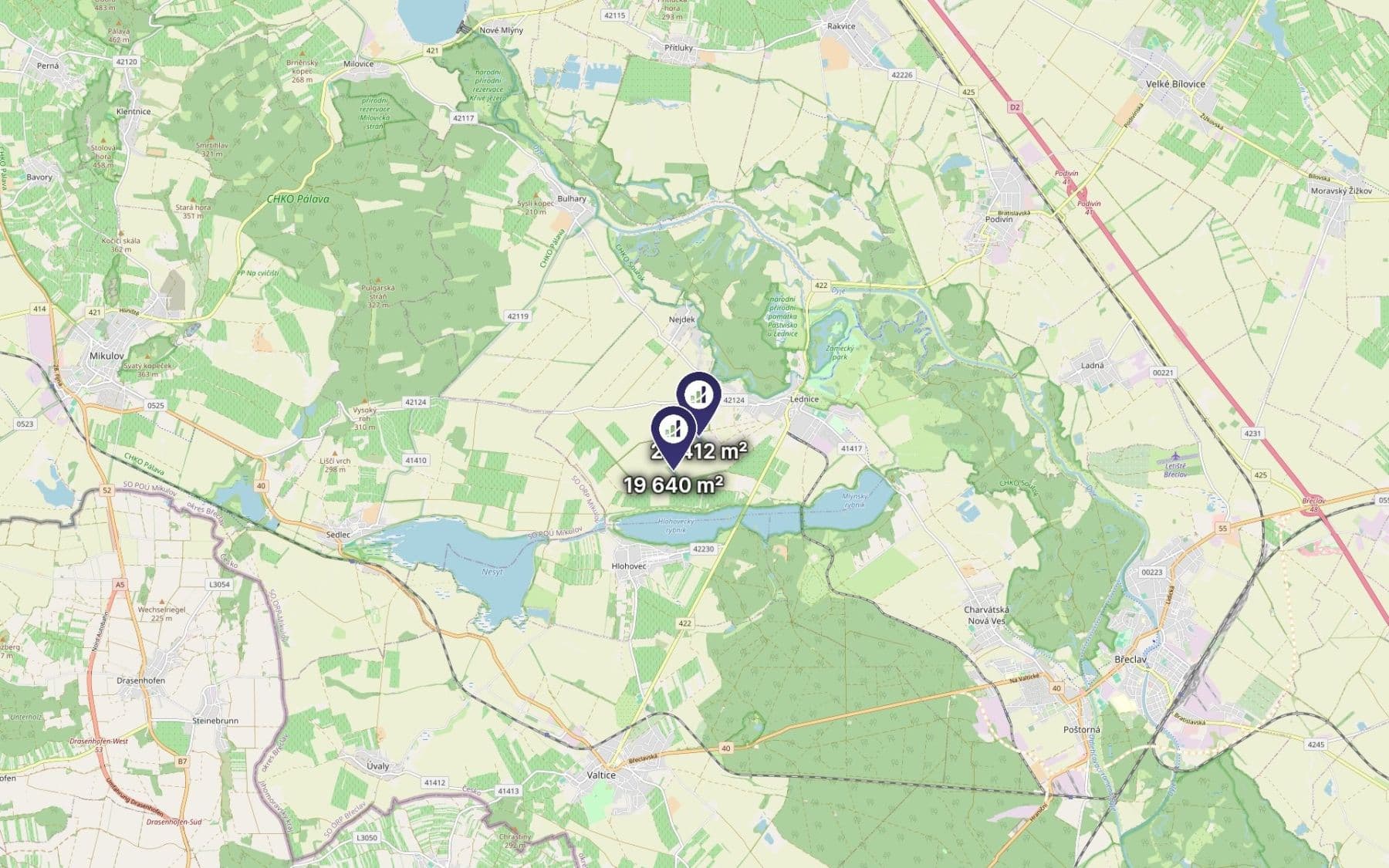 plot for sale, 23,526 m², Lednice, Jihomoravský Region plot for sale, 23,526 m², Lednice, Jihomoravský Region