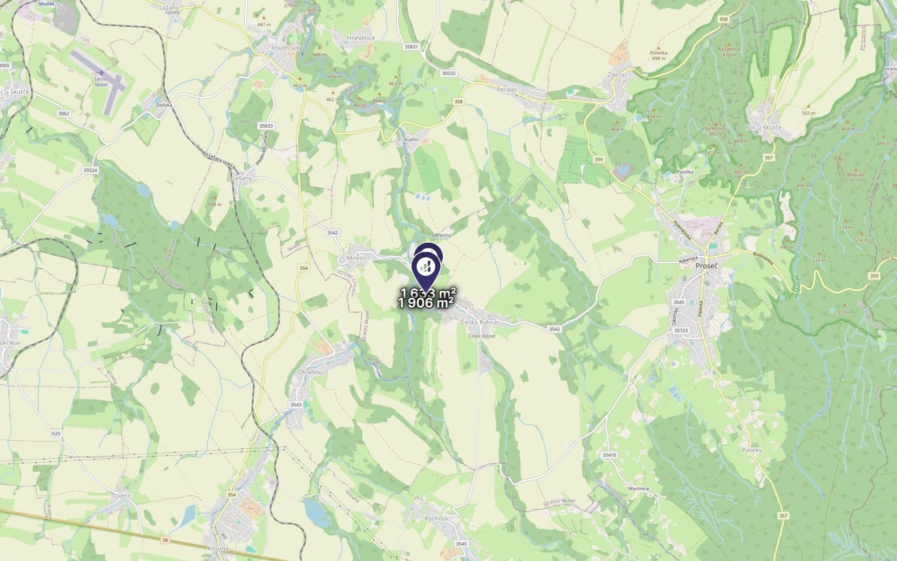 plot for sale, 3,539 m², Proseč, Pardubický Region plot for sale, 3,539 m², Proseč, Pardubický Region