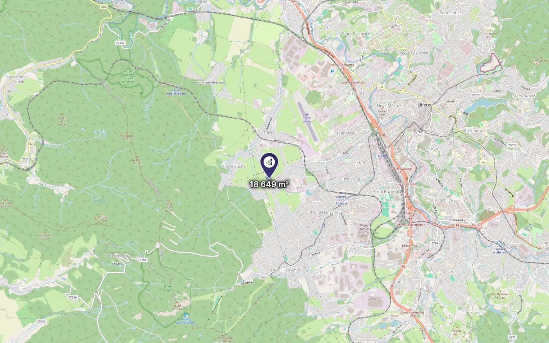 plot for sale, 18,649 m², Liberec, Liberecký Region plot for sale, 18,649 m², Liberec, Liberecký Region