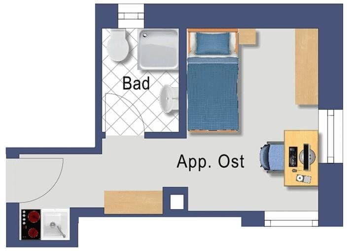 1 bedroom flat to rent, 20 m², Obereichstätt, Bavaria 1 bedroom flat to rent, 20 m², Obereichstätt, Bavaria