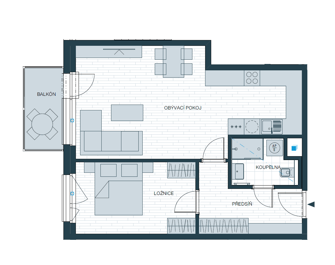 1 bedroom with open-plan kitchen flat to rent, 58 m², Kladno, Středočeský Region 1 bedroom with open-plan kitchen flat to rent, 58 m², Kladno, Středočeský Region