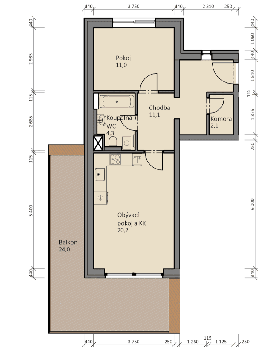 1 bedroom with open-plan kitchen flat to rent, 52 m², Lázeňská, Slaný, Středočeský Region 1 bedroom with open-plan kitchen flat to rent, 52 m², Lázeňská, Slaný, Středočeský Region
