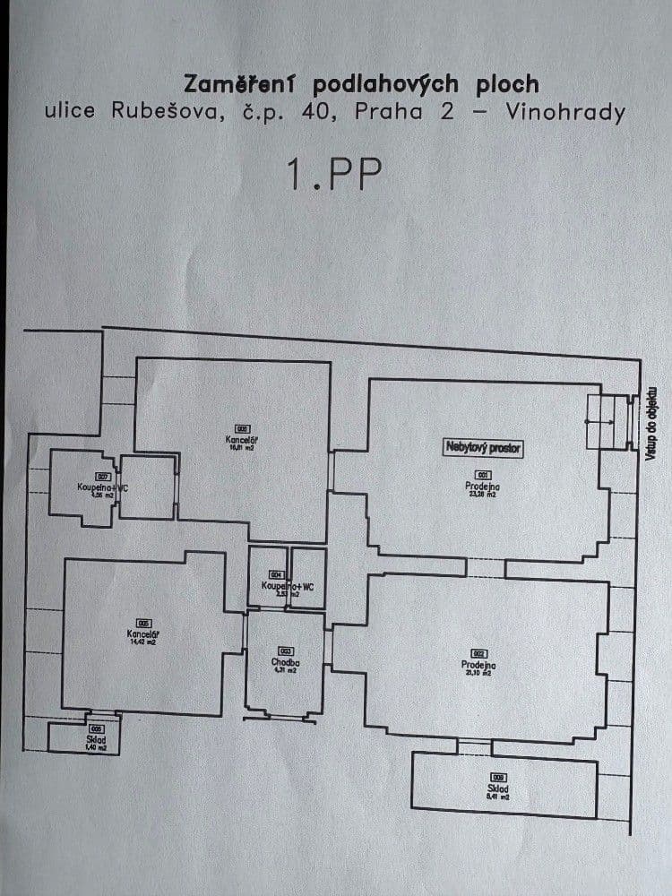 non-residential property for sale, 94 m², Rubešova, Prague, Prague non-residential property for sale, 94 m², Rubešova, Prague, Prague