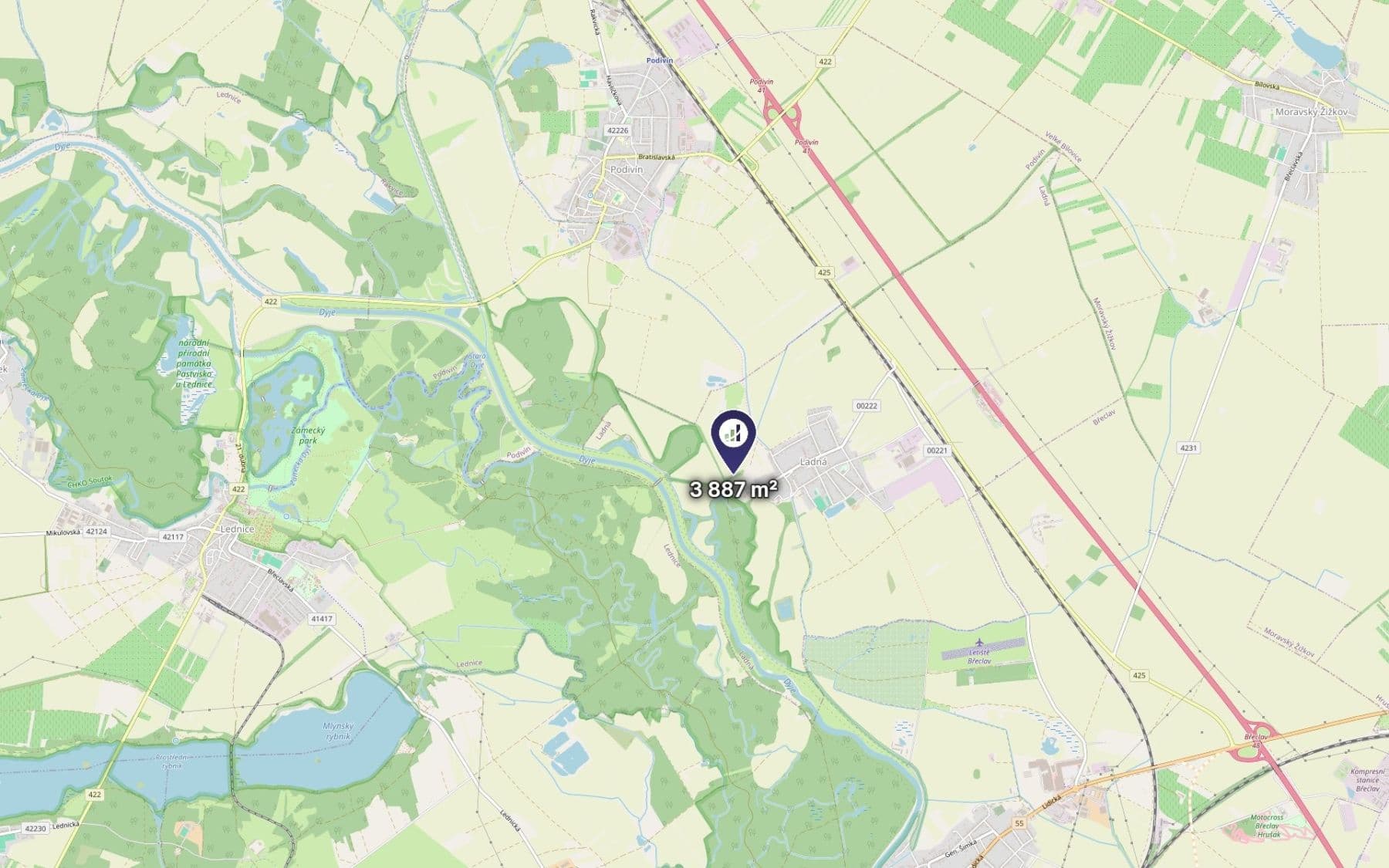 plot for sale, 3,887 m², Ladná, Jihomoravský Region plot for sale, 3,887 m², Ladná, Jihomoravský Region