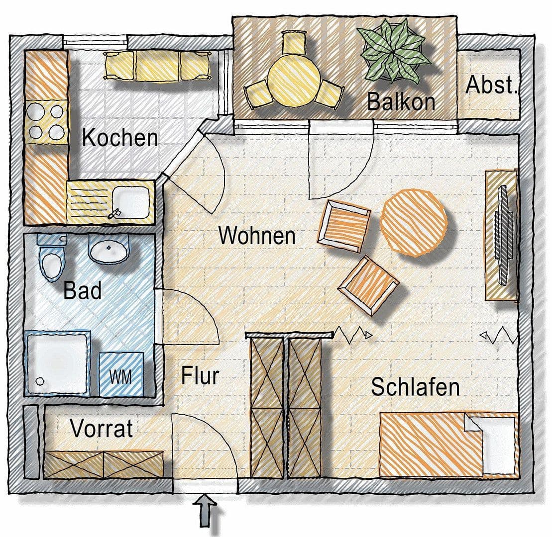 Studio flat to rent, 45 m², Waldkirch, Baden-Württemberg Studio flat to rent, 45 m², Waldkirch, Baden-Württemberg