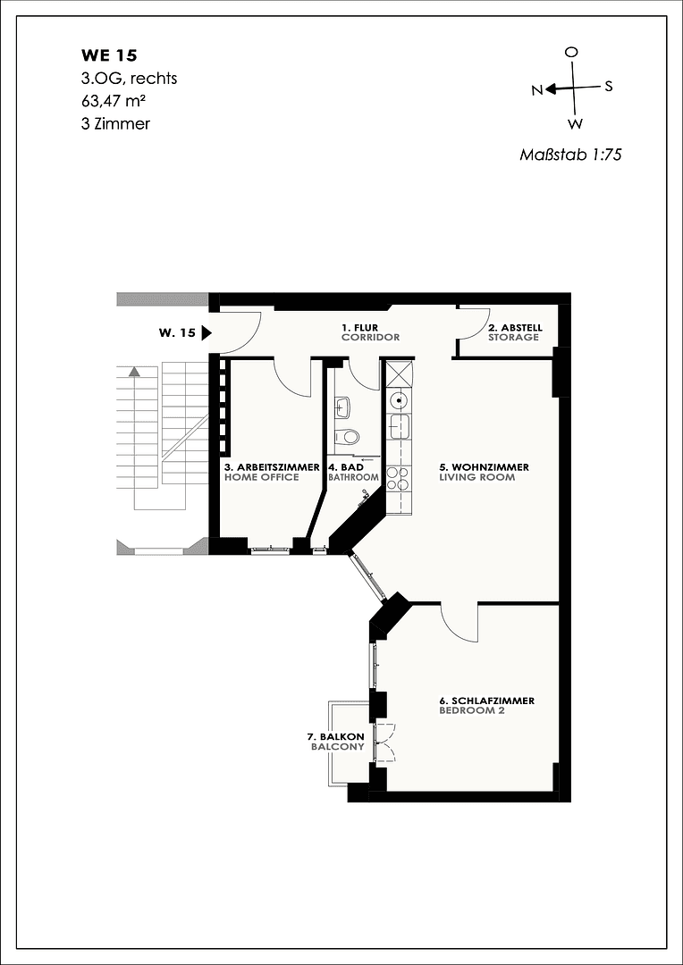 3 bedroom flat to rent, 64 m², Berlin, Berlin 3 bedroom flat to rent, 64 m², Berlin, Berlin