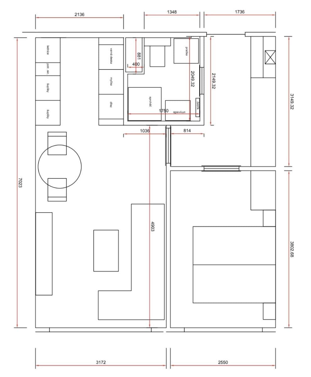 1 bedroom with open-plan kitchen flat to rent, 46 m², Novodvorská, Prague, Prague 1 bedroom with open-plan kitchen flat to rent, 46 m², Novodvorská, Prague, Prague