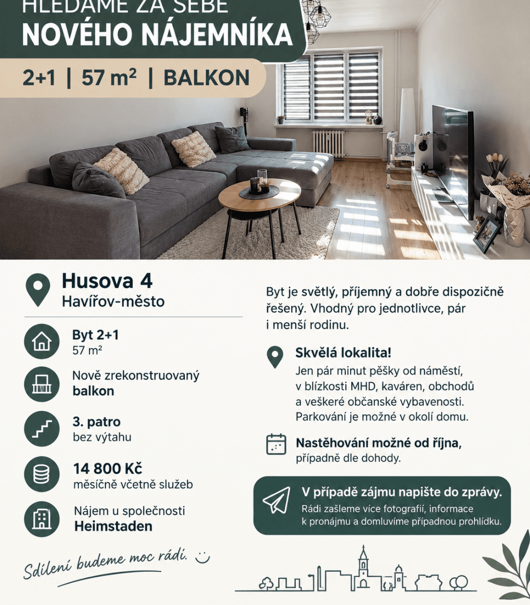2 bedroom flat to rent, 57 m², Husova, Havířov, Moravskoslezský Region 2 bedroom flat to rent, 57 m², Husova, Havířov, Moravskoslezský Region