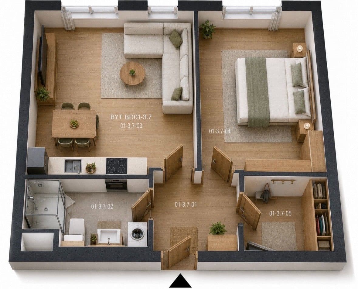 1 bedroom with open-plan kitchen flat to rent, 52 m², U Engerthu, Kladno, Středočeský Region 1 bedroom with open-plan kitchen flat to rent, 52 m², U Engerthu, Kladno, Středočeský Region
