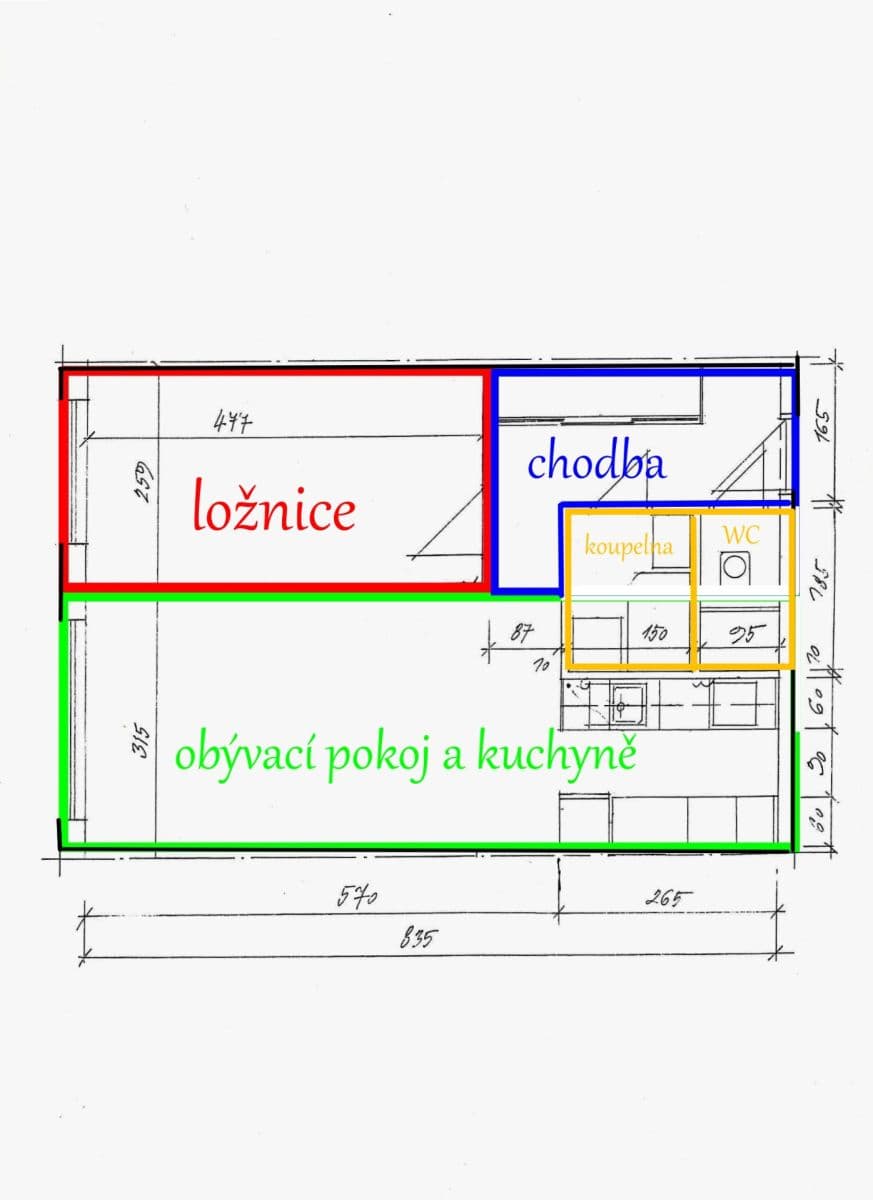 1 bedroom with open-plan kitchen flat to rent, 46 m², V Hůrkách, Prague, Prague 1 bedroom with open-plan kitchen flat to rent, 46 m², V Hůrkách, Prague, Prague