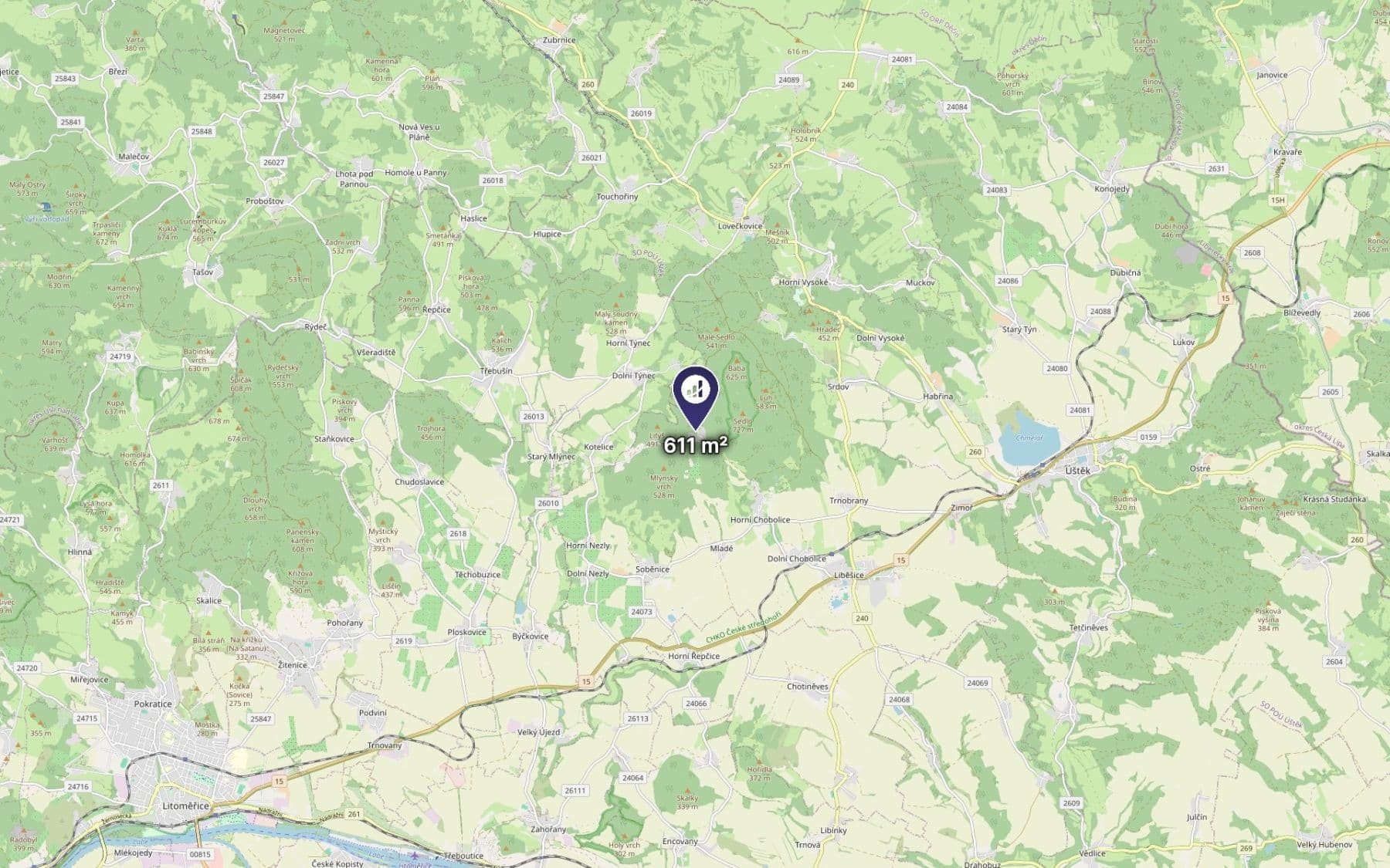plot for sale, 611 m², Liběšice, Ústecký Region plot for sale, 611 m², Liběšice, Ústecký Region