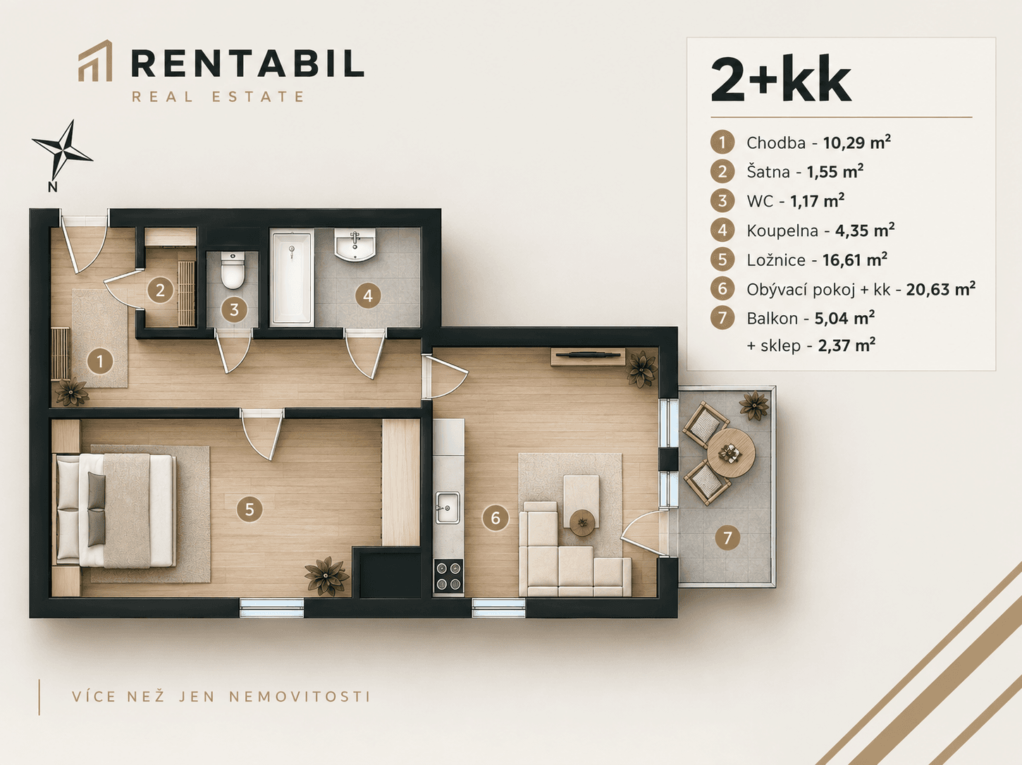 1 bedroom with open-plan kitchen flat for sale, 65 m², Zlonická, Prague, Prague 1 bedroom with open-plan kitchen flat for sale, 65 m², Zlonická, Prague, Prague