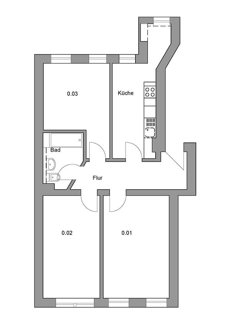 3 bedroom flat to rent, 73 m², Demmeringstr.76, Leipzig, Saxony 3 bedroom flat to rent, 73 m², Demmeringstr.76, Leipzig, Saxony