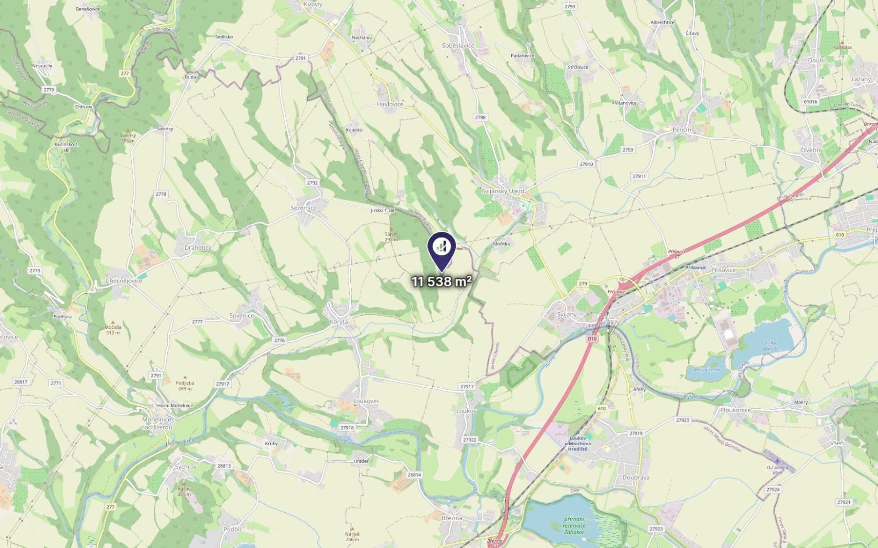 plot for sale, 11,538 m², Loukov, Středočeský Region plot for sale, 11,538 m², Loukov, Středočeský Region