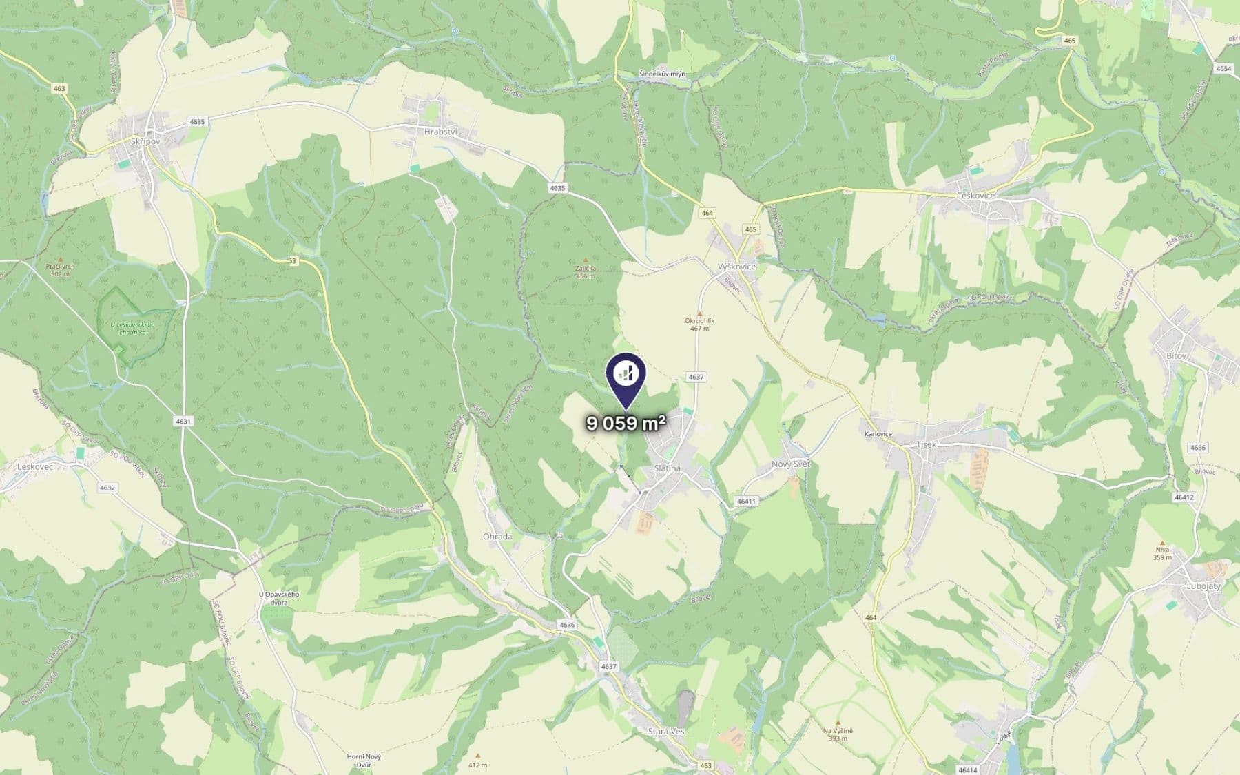 plot for sale, 9,059 m², Slatina, Moravskoslezský Region plot for sale, 9,059 m², Slatina, Moravskoslezský Region