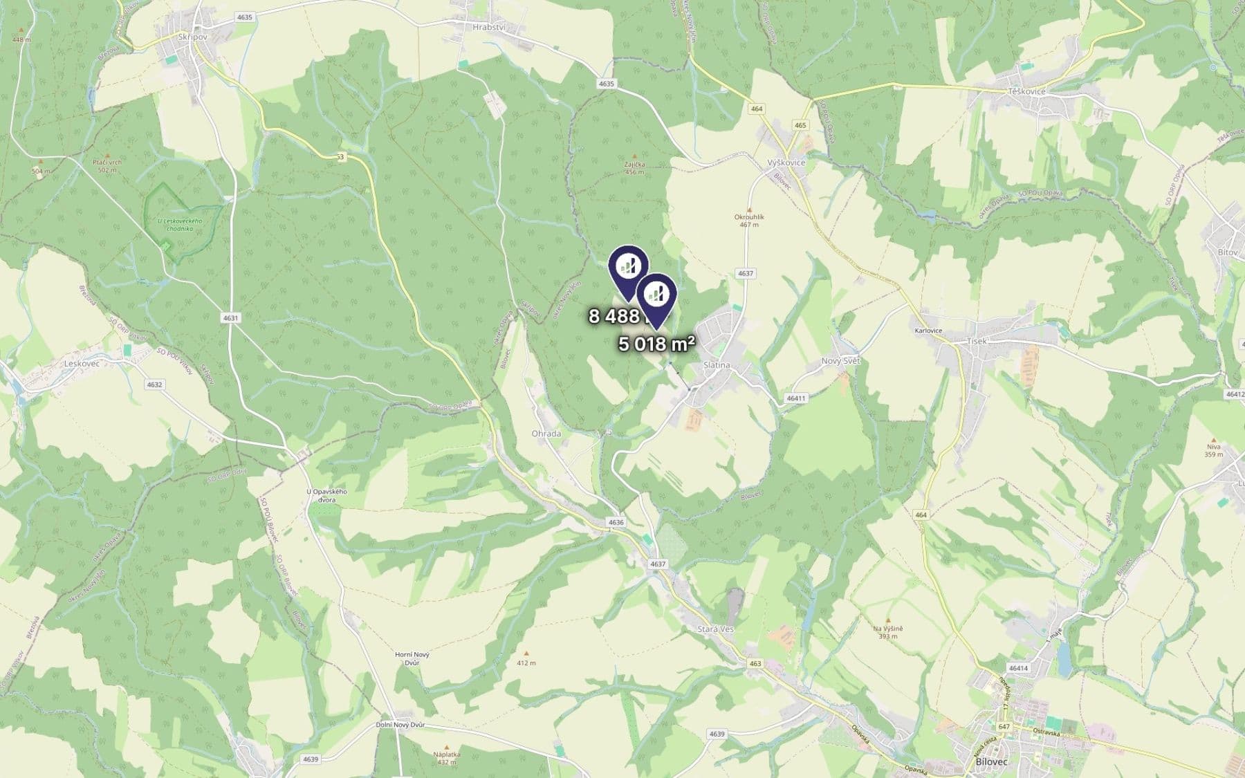 plot for sale, 13,506 m², Slatina, Moravskoslezský Region plot for sale, 13,506 m², Slatina, Moravskoslezský Region