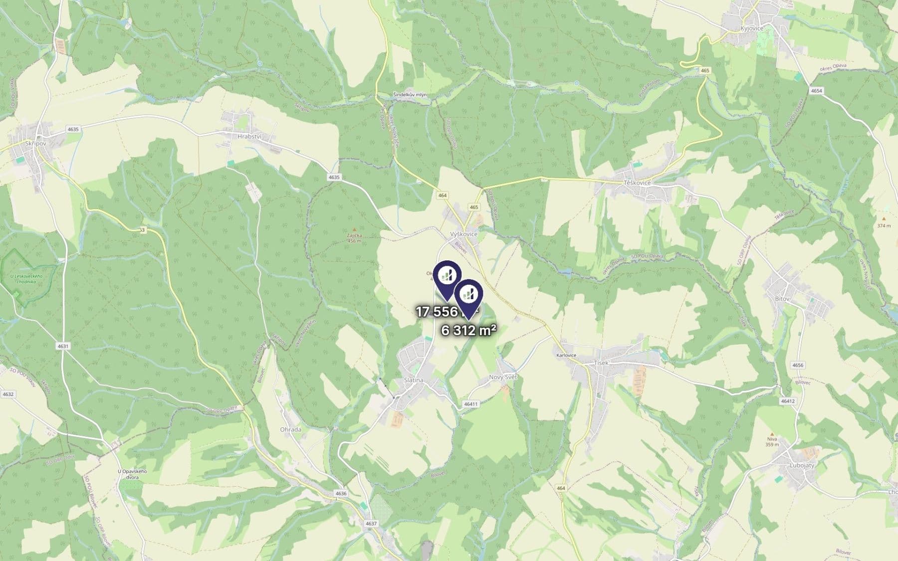plot for sale, 23,868 m², Slatina, Moravskoslezský Region plot for sale, 23,868 m², Slatina, Moravskoslezský Region