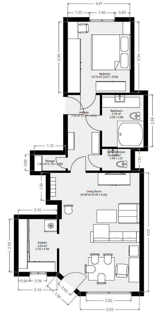 2 bedroom flat to rent, 71 m², Frankfurt am Main, Hesse 2 bedroom flat to rent, 71 m², Frankfurt am Main, Hesse