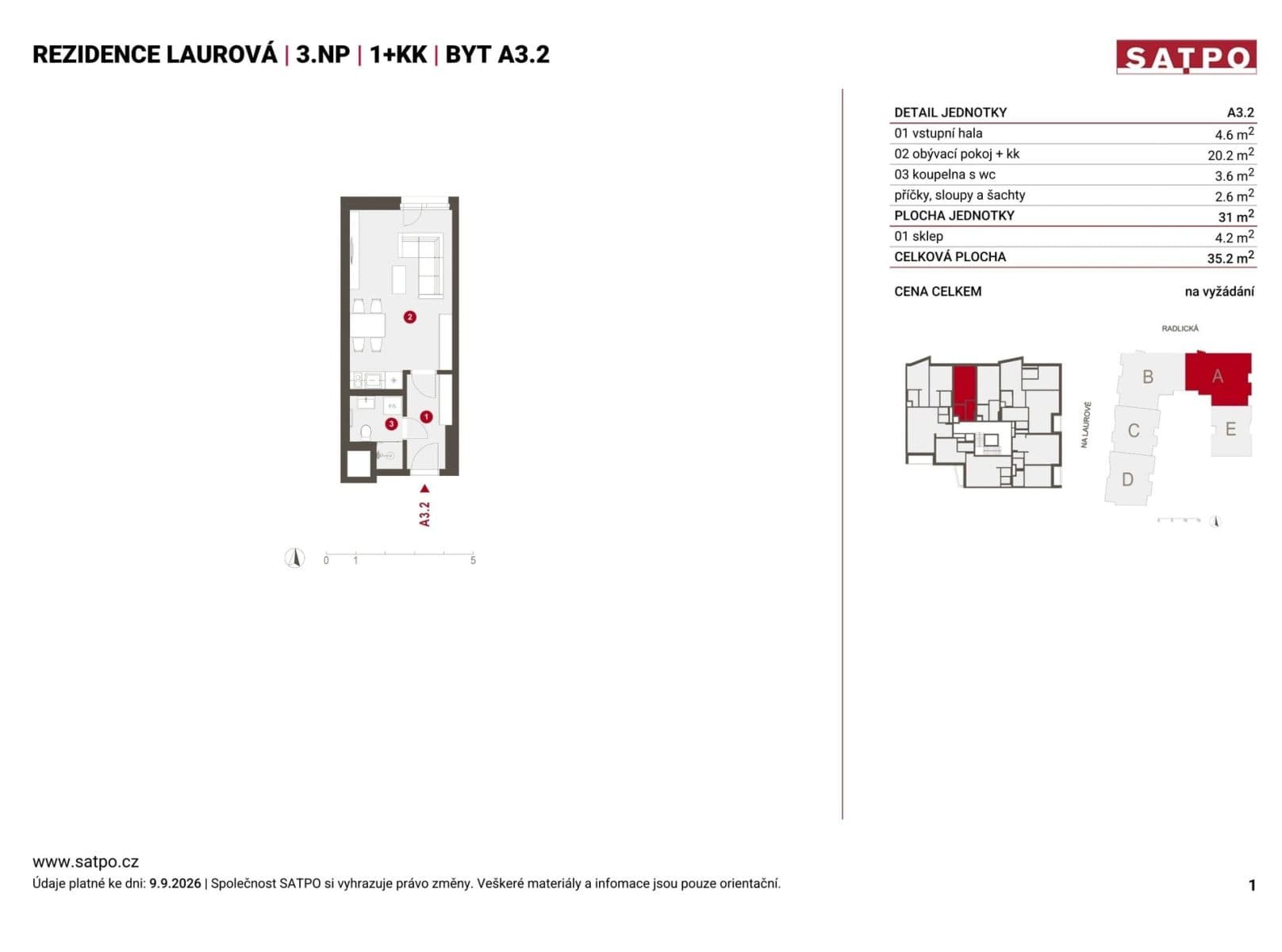 Studio flat for sale, 31 m², Na Laurové, Prague, Prague Studio flat for sale, 31 m², Na Laurové, Prague, Prague