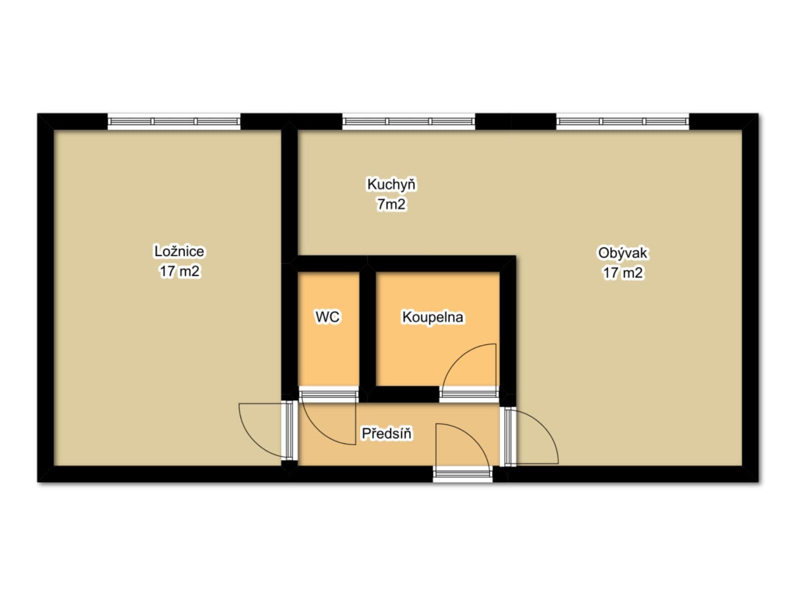 1 bedroom with open-plan kitchen flat to rent, 51 m², Lihovarská, Prague, Prague 1 bedroom with open-plan kitchen flat to rent, 51 m², Lihovarská, Prague, Prague