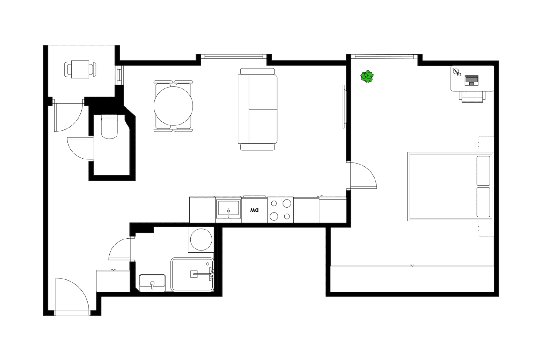 1 bedroom with open-plan kitchen flat for sale, 52 m², Komunardů, Prague, Prague 1 bedroom with open-plan kitchen flat for sale, 52 m², Komunardů, Prague, Prague