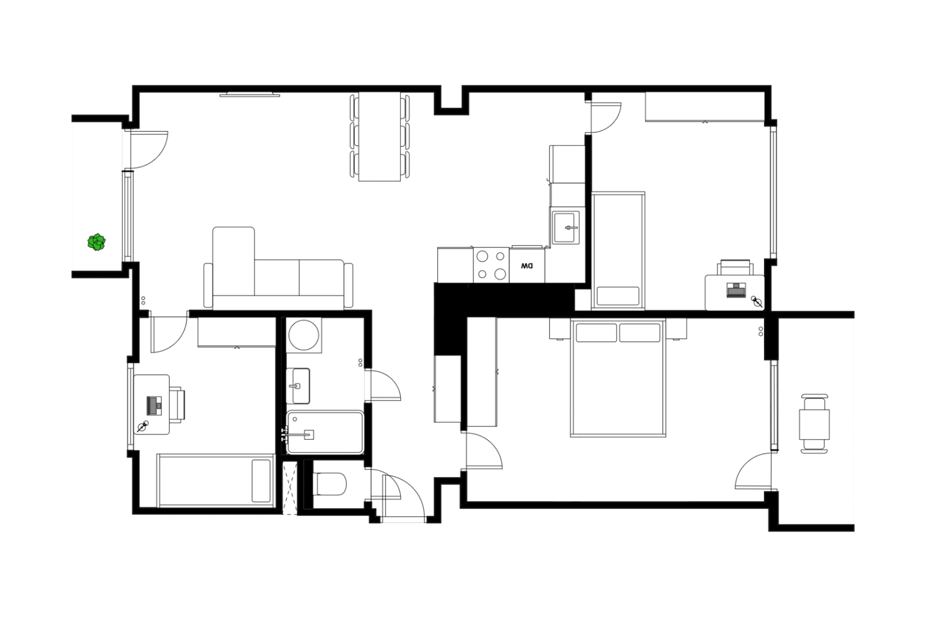 3 bedroom with open-plan kitchen flat for sale, 79 m², Gruzínská, Prague, Prague 3 bedroom with open-plan kitchen flat for sale, 79 m², Gruzínská, Prague, Prague