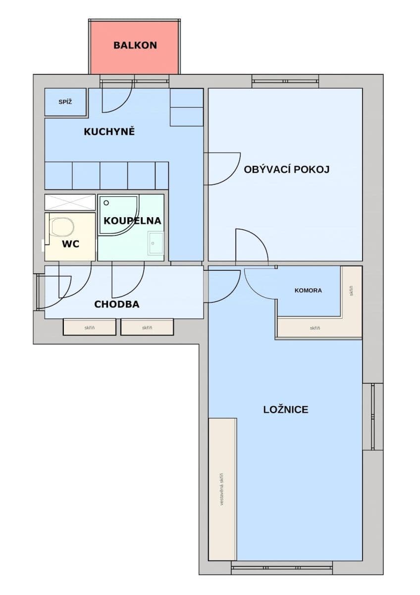 2 bedroom flat to rent, 55 m², Střimelická, Prague, Prague 2 bedroom flat to rent, 55 m², Střimelická, Prague, Prague